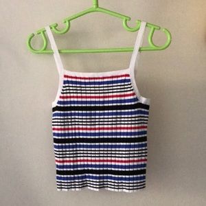H&M white/blue/red striped tank top